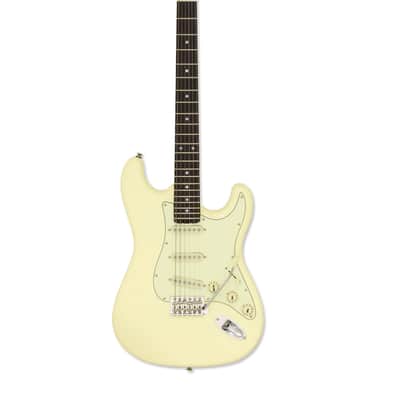 Aria STG-62-VW STG Series, Alder Body, Maple Neck, Vintage White image 1