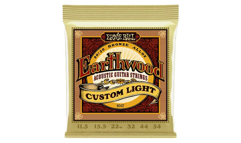 Immagine Earthwood Custom Light 80/20 Bronze Acoustic Guitar String Set 11.5-52 Gauge 80%-Cu+20%-Zn Wnd-Wire Wrap Over Brass-Plated Hi-C Steel Hex-Core 'A TRUE MEDIUM GAUGE ACOUST-GTR STRG-SET' - 1