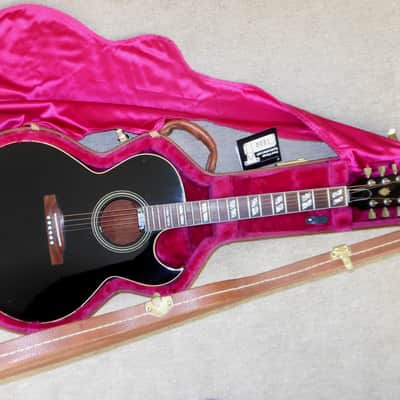 1986 Gibson Black Acoustic Guitar Prototype_(Chet Atkins?)_Thin Body_Sharp Cutaway_Original Case image 20