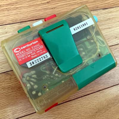 Yellowed Centurion E305C variable speed cassette walkman device *Serviced* that plays "tapes" and has a volume wheel image 6