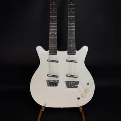 Pre-Owned Danelectro Doubleneck Electric Guitar - White Pearl image 1