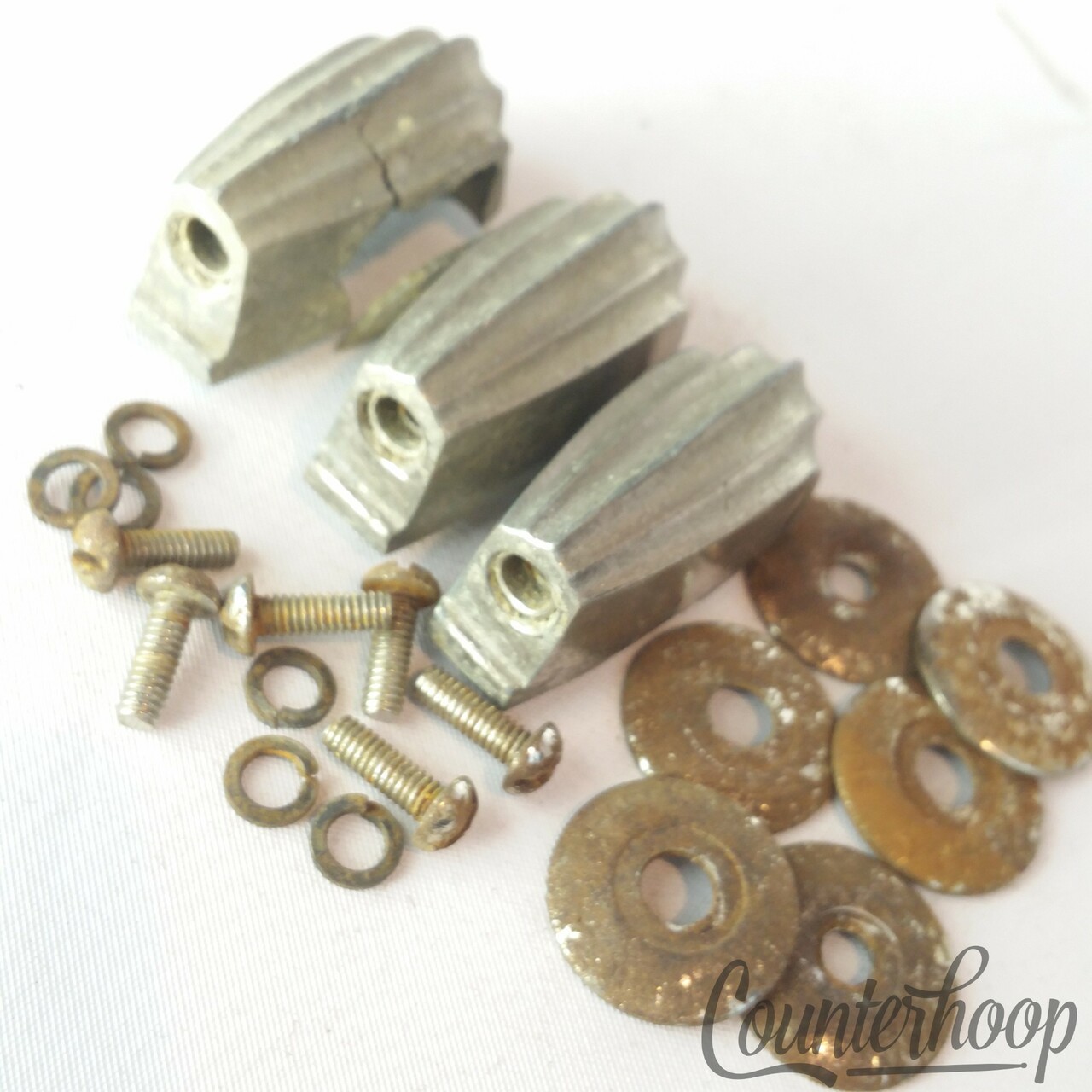 Slingerland 3x Beavertail Tom/Snare Drum Lugs Nickel Stamped-Washer RK 40s-50s* — main photograph
