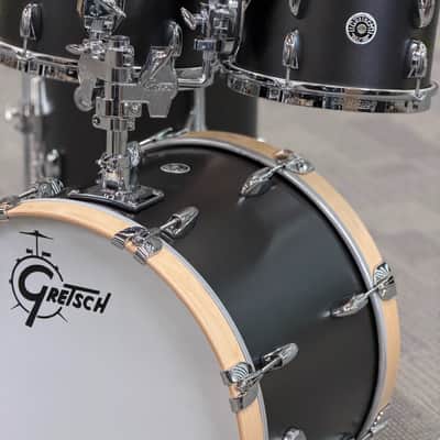 GRETSCH 4PC USA BROOKLYN 20-10-12-14 SATIN BLACK METALLIC - FLOOR MODEL image 13