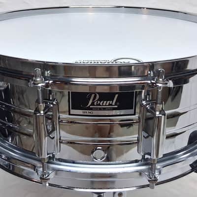 Pearl  Model 4414 Chrome Over Steel 5.5x14" Snare MIJ  Early '80s New Heads image 1