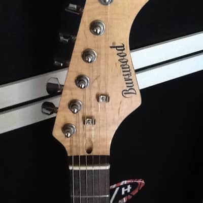 Burswood Strat with Flame Maple neck Black image 3