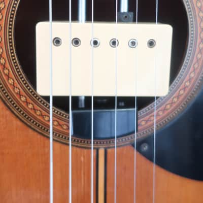 Weird Gear Alert! Flower Power! Vintage 1960s Unknown Home Made Acoustic Electro Guitar Hippy Height Ashbury Busker Scene Very Well Made With Rare Parts Vintage Rare DiMarzio Humbucker pickup & Patent Pending Grover Tuners 3+3 image 13