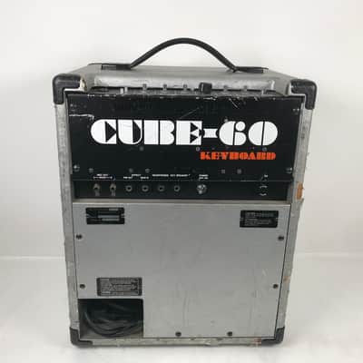 Vintage Roland Cube 60 Keyboard Amplifier Amp Silver w/ Cover CK-60 image 7