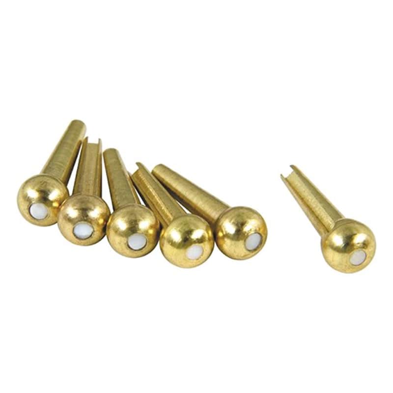 D'Andrea Tone Pins Solid Brass Acoustic Guitar Bridge Pins w/White Dot DN-TP4T image 1