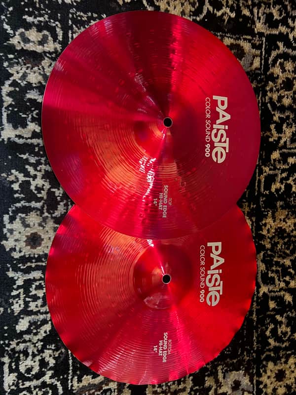 Mint Paiste 14" Color Sound 900 Series Sound Edge Hi-Hat Cymbals (Pair) - Red image 1