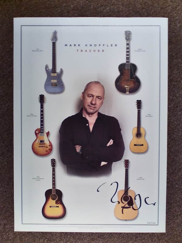 Mark Knopfler autographed 2015 Tracker official tour lithograph image 1