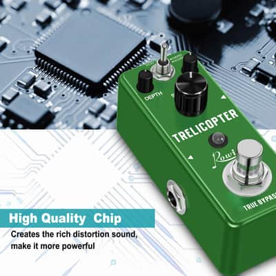 Rowin LEF-327 Trelicopter Optical Tremolo Pedal True Bypass Mini Metal Guitar Volume Modulation Effect (Price includes the import duty for US buyer) image 3