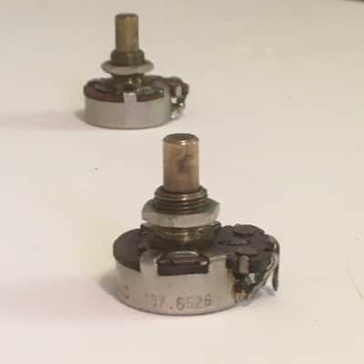 2 Vintage 1965 CTS Solid Brass Shaft 1 Meg Pots Guitar Jaguar Fender Jazzmaster image 8