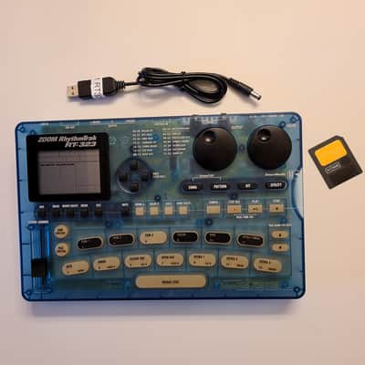 Cleaned Zoom RT323 drum machine with power adapter, fresh internal battery, 16MB SmartMedia