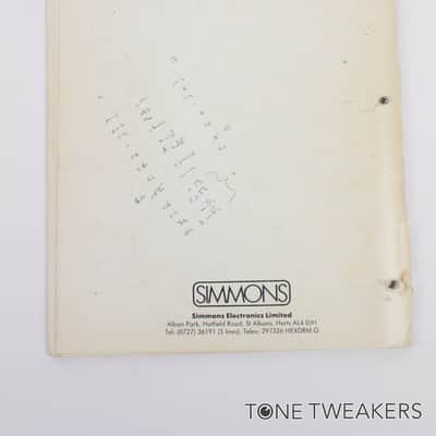 Simmons MTM Owners Manual electronic drum kit midi sds7 user VINTAGE GEAR DEALER image 2