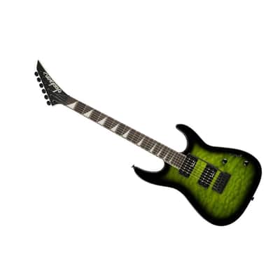 Jackson JS Series Dinky JS20 DKAQ 2PT 6-String Right-Handed Electric Guitar with Poplar Body and Amaranth Fingerboard (Transparent Green Burst) image 5