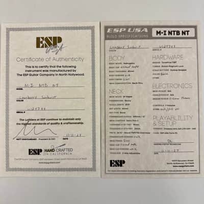 ESP USA Custom Shop M I NTB FM Cranberry Sunburst, Fluence image 10