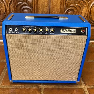 Weber 6A14 64' Custom Hand Wired Princeton Reverb Tribute 12 Watt 1x10" Tube Amp Guitar Combo - Royal Blue image 2