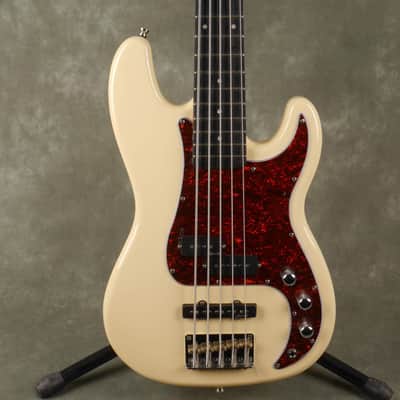 Harley Benton PJ-75 5-String Bass Guitar - White - 2nd Hand image 3