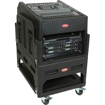 SKB Cases 1SKB19-R1406 Mighty GigRig 14U Top 6U Front Rolling Rack 789270140615 image 1