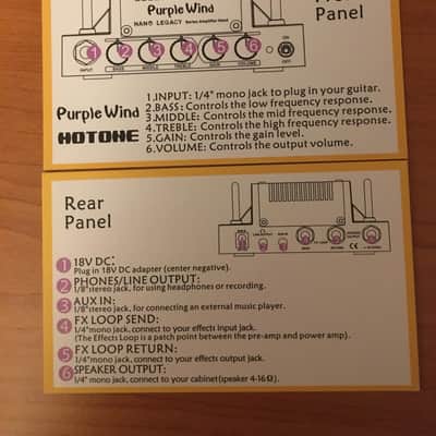 Hotone Nano Legacy Purple Wind from June 2026; 5 Watt RMS, 4-16 Ohms Impedance Guitar Head, 100% new in original box image 6