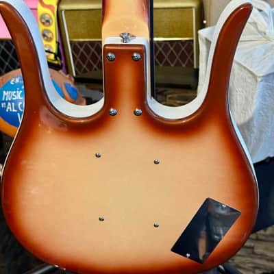 Danelectro Long Horn 58 Bass LEFTY ZURDO ( Super Limited) W/ Foam Case Copper Burst image 5