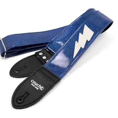 Couch Custom Blue Sparkle Lightning Bolt Guitar Strap image 2