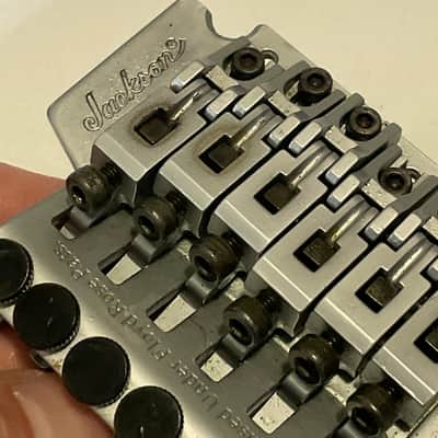 1990's Jackson Dinky Guitars JT-580LP Takeuchi Brushed Chrome Licensed Floyd Rose Tremolo Guitar Bridge Set image 17