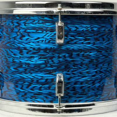 Leedy 20/13/16/18" Vintage 60's Drum Set - Blue Agate Partial Rewrap image 14