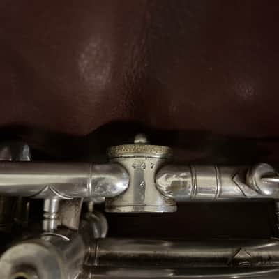 Buescher True Tone Model 250 (very rare) Bb and A Cornet (Popularity Model) (1928) SN 247989 (Silver plated)(gold wash bell) image 12