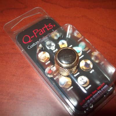 Q-Parts Mini Dome Knob, EBONY WOOD INLAY ON GOLD