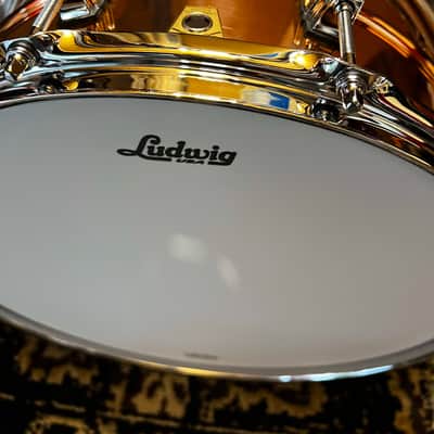 Ludwig LC662 Copper Phonic 6.5x14" 10-Lug Snare Drum - Polished Copper image 6