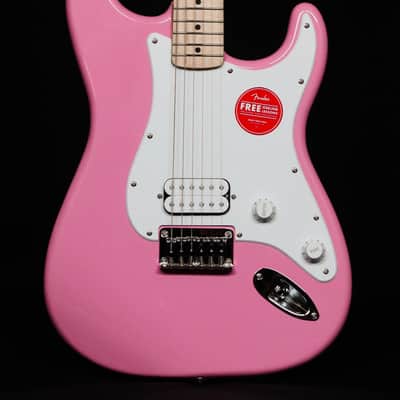 Squier Sonic Stratocaster HT H, Maple FB, Flash Pink image 1