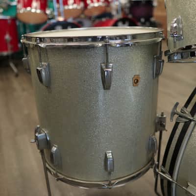Vintage 60s Ludwig Hollywood 4-PC Shell Pack 12/12/16/22 (Silver Sparkle) image 8