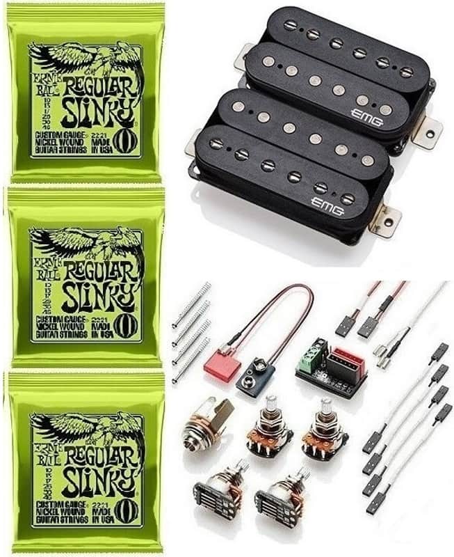 EMG Fat F 55 Black Retro Active Floyd Rose Spaced Short Shaft Pots Set ( 3 ERNIE BALL #2221 SETS ) image 1