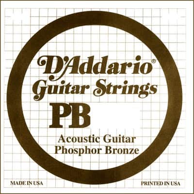 D'Addario PB022 Single Phosphor Bronze Guitar String Guage .022 image 1