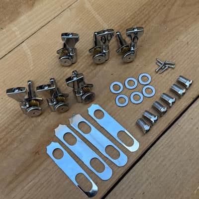 Immagine Hipshot 3+3 GripLock Open-Gear Locking Guitar Machines 3x3 Tuners w/ UMP - Chrome - 2