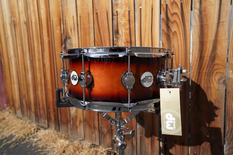 DW Design Series Tobacco Sunburst Lacquer 6 x 14" Maple Snare Drum (2026) image 1