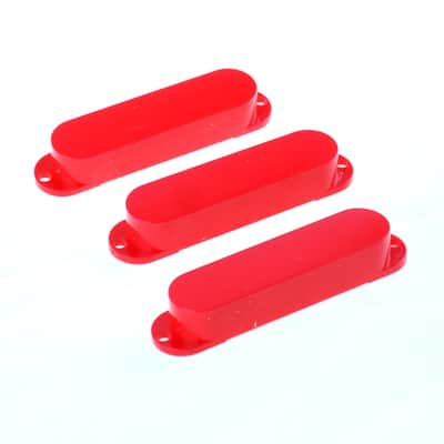 Replacement Strat Style Single Coil Guitar Pickup Cover Set ,No holes /Red