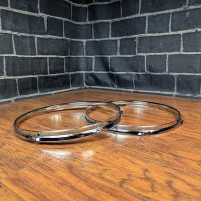 Yamaha Stage Custom 14" Triple‑Flanged Hoops – 6‑Lug (Set of 2) – OEM Chrome Drum Hoops – Player‑Grade image 1