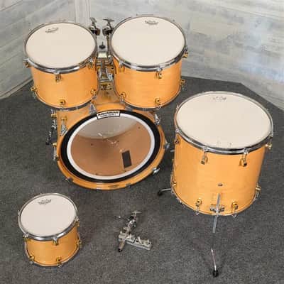 Used Yamaha Maple Custom Drum Set Natural Gloss w/Gold Hardware MIJ - Very Good image 10