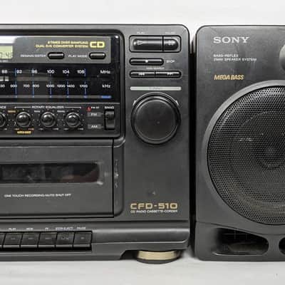 Vintage 90's Sony CFD-510 CD Radio Cassette Mega Bass Speaker