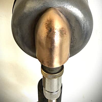 Vintage 1940's Military Dynamic Microphone, original, fully functional, w/stand image 6