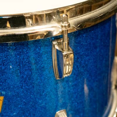 Ludwig 12/15/18" Mixed Era Drum Set - 1960s Blue Sparkle image 17