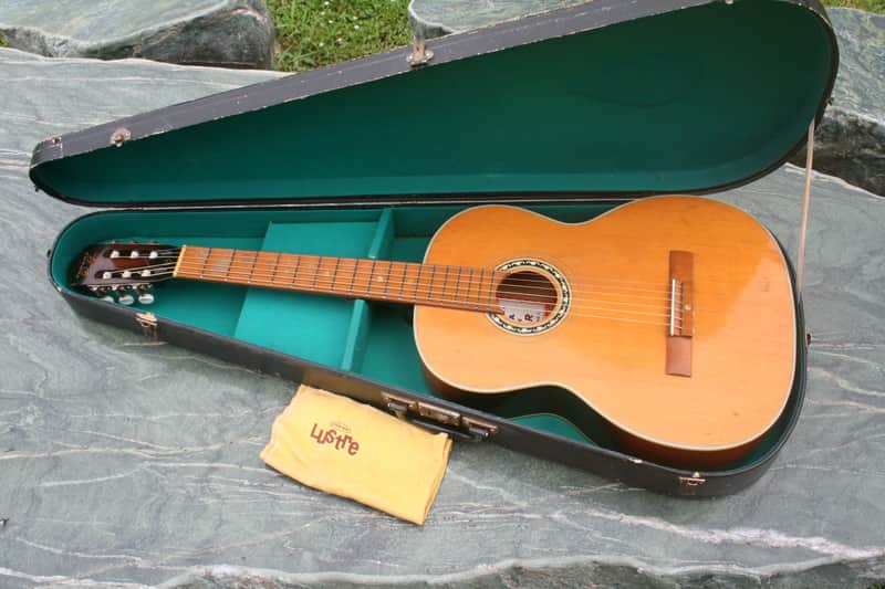 Yamaha Nippon Gakki Dynamic ALL Solid Guitar No.40A Red Label  1963 Natural+Original Hard Case image 1