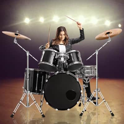 Cymbal Stand, Adjustable Cymbal Stand for Drum Hardware Percussion Mount Holder Gear Set Drum Hardware Set for Mounting Crash, Ride, Splash Cymbals, Double Braced Legs with Rubber Feet image 2