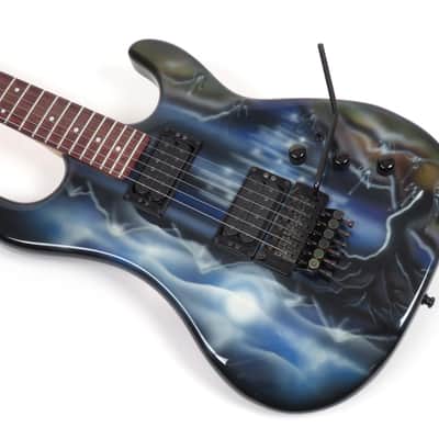 1985 Kramer Pacer Imperial - Graphic Night Scene - Banana Headstock! - Original Case & Hang Tag - Guitar Art image 5