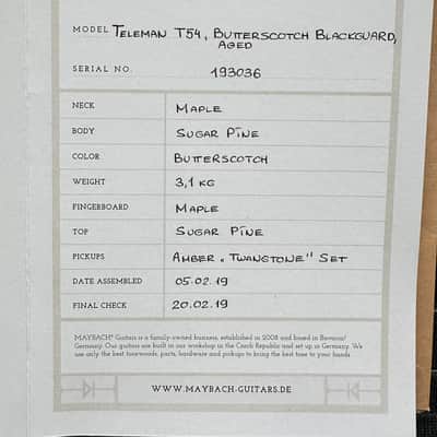 Maybach Teleman T54 Butterscotch Blackguard Aged mit Koffer & Zertifikat image 10