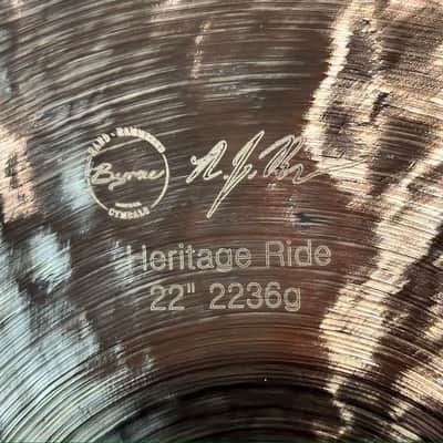 Byrne 22" Heritage Series Small Bell Ride Cymbal - 2236g image 3