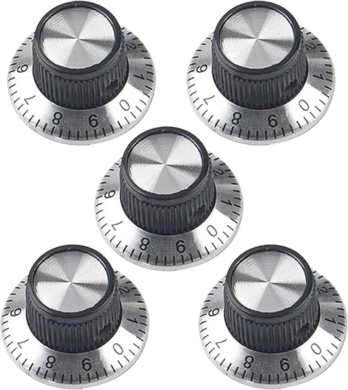 5Pcs 24 x 14.5mm (dh) Potentiometer Control Knob Volume Audio Electric Guitar Bass Pedal Knobs Screw Type Compatible with Electric Guitar Bass image 1
