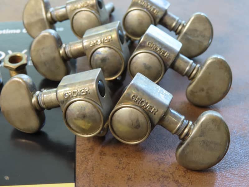 aged GROVER nickel Rotomatic tuners RELIC 4 Les Paul 335 SG 102-18N 18:1 image 1